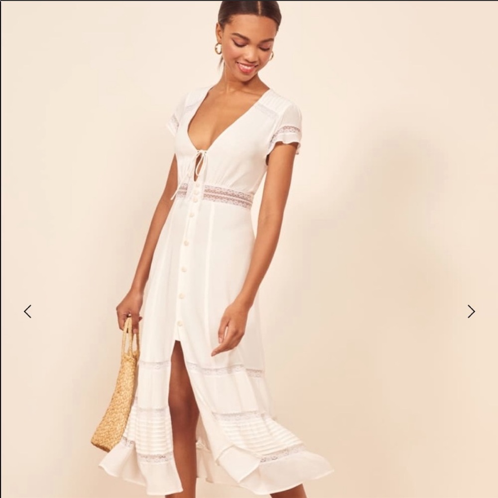 Reformation Garland Dress Size 2 Ivory.